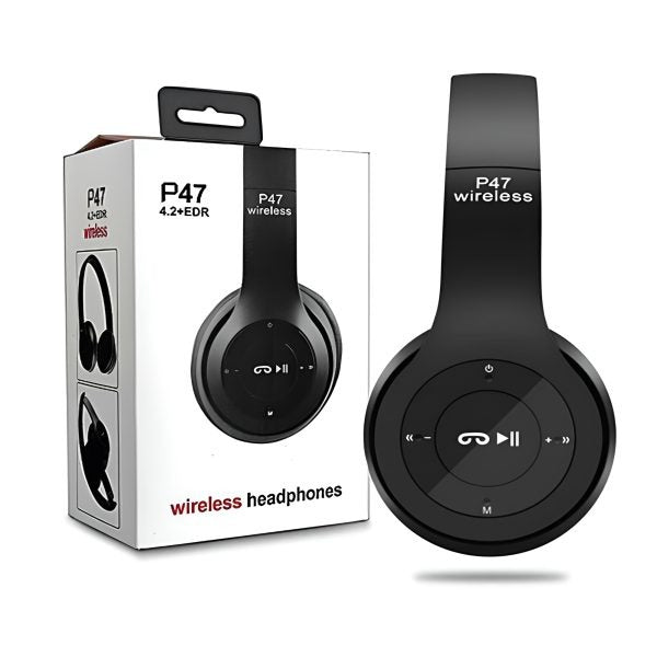 P47 Bluetooth Headphones – Foldable Powerhouse for Ultimate Gaming & Sound! 🎮🎧🔥