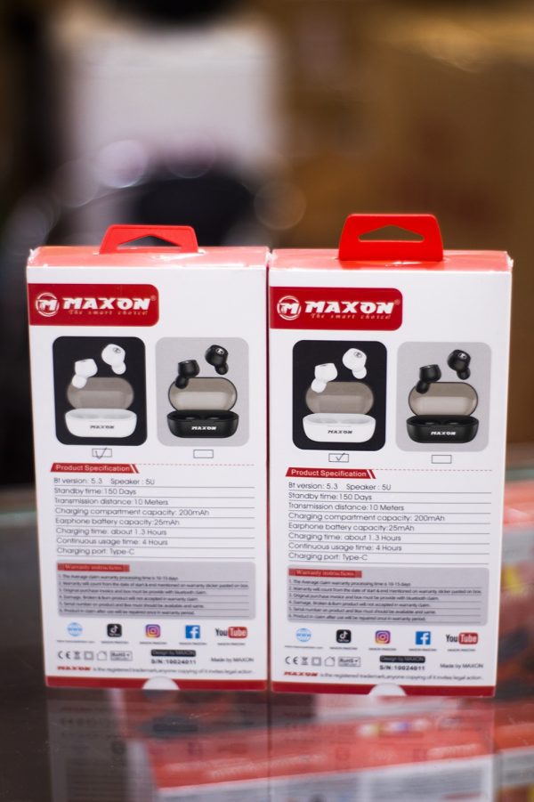 Maxon B-12 Mono Earbuds – Noise Cancellation, Touch Sensor, Random Color!